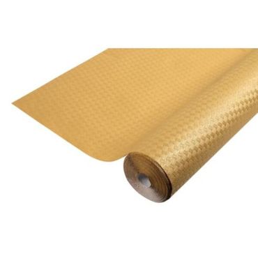 Nappe en papier gaufré or effet toile de lin pour décoration de table | jourdefete.com