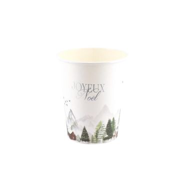 Gobelets en carton Joyeux Noël Neige Éternelle décor forêt et montagne | jourdefete.com Gobelets en carton Joyeux Noël Neige Éternelle décor forêt et montagne | jourdefete.com
