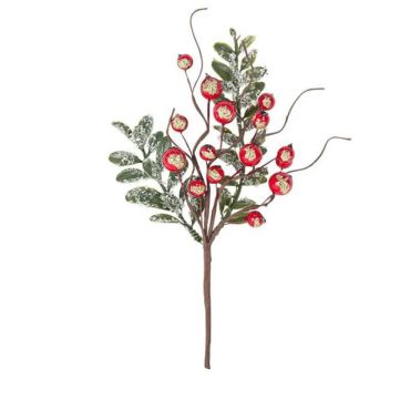 branche de baies rouges avec paillettes dorées de 21 cm | jourdefete.com branche de baies rouges avec paillettes dorées de 21 cm | jourdefete.com