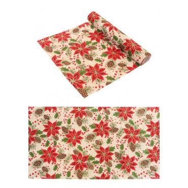 chemin de table poinsettias pour noël | jourdefete.com chemin de table poinsettias pour noël | jourdefete.com