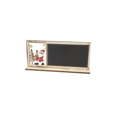 père noël avec ardoise sur socle de 22 cm | jourdefete.com