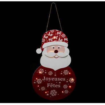 pancarte de Père Noël lumineuse à suspendre de 60 cm | jourdefete.com pancarte de Père Noël lumineuse à suspendre de 60 cm | jourdefete.com