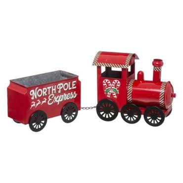 train de noël rouge en métal de 66 cm | jourdefete.com train de noël rouge en métal de 66 cm | jourdefete.com