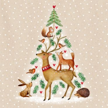 20 serviettes en papier - Noël - 33 x 33 cm - Atelier "Arbre Animalier" 20 serviettes en papier - Noël - 33 x 33 cm - Atelier "Arbre Animalier"