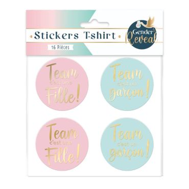 Pack de 16 stickers pour t-shirt - Fille ou Garçon ? - Collection Gender Reveal | jourdefete.com Pack de 16 stickers pour t-shirt - Fille ou Garçon ? - Collection Gender Reveal | jourdefete.com