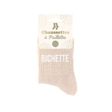 Chaussettes à paillettes "Bichette" en taille 36-42 | jourdefete.com Chaussettes à paillettes "Bichette" en taille 36-42 | jourdefete.com