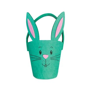 Panier lapin en feutrine vert et rose pour Pâques | jourdefete.com Panier lapin en feutrine vert et rose pour Pâques | jourdefete.com
