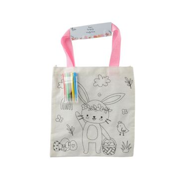 Sac cadeau polyester à colorier avec feutres, motif lapin de Pâques | jourdefete.com Sac cadeau polyester à colorier avec feutres, motif lapin de Pâques | jourdefete.com