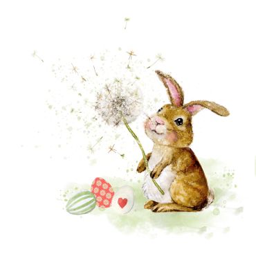 Serviettes en papier Pâques motif lapin avec pissenlit et œufs décorés | jourdefete.com Serviettes en papier Pâques motif lapin avec pissenlit et œufs décorés | jourdefete.com