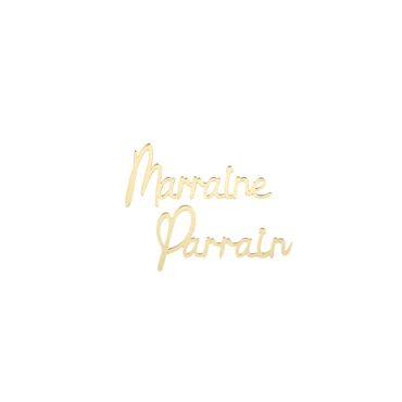 2 Décorations de table - Parrain et Marraine - Plexi Or 2 Décorations de table - Parrain et Marraine - Plexi Or
