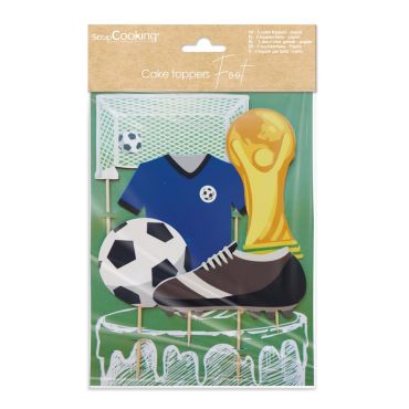 Cake toppers football avec ballon, maillot et trophée doré pour décorer un gâteau | jourdefete.com Cake toppers football avec ballon, maillot et trophée doré pour décorer un gâteau | jourdefete.com