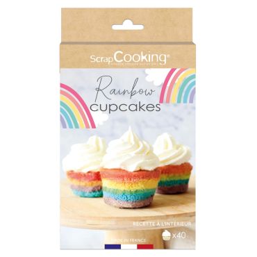 Kit cupcakes arc-en-ciel avec recette incluse pour pâtisserie festive | jourdefete.com Kit cupcakes arc-en-ciel avec recette incluse pour pâtisserie festive | jourdefete.com