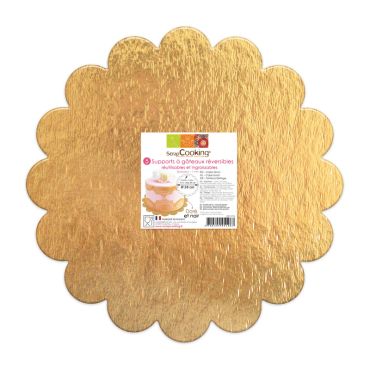 Supports à gâteaux ronds or et noir diamètre 24cm | jourdefete.com Supports à gâteaux ronds or et noir diamètre 24cm | jourdefete.com