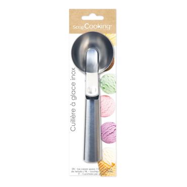 Cuillère à glace en inox ergonomique pour boules parfaites | jourdefete.com Cuillère à glace en inox ergonomique pour boules parfaites | jourdefete.com