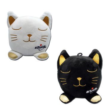 Peluche chat or collection miaou de 15 cm couleur aléatoire blanche ou noire Peluche chat or collection miaou de 15 cm couleur aléatoire blanche ou noire