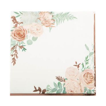 Des serviettes rose gold et fleuries | jourdefete.com Des serviettes rose gold et fleuries | jourdefete.com