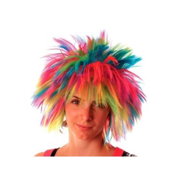 Perruque Crazy Multicolore Fluo Perruque Crazy Multicolore Fluo