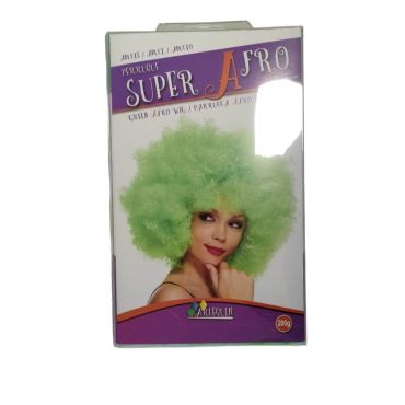 perruque Super Afro verte | jourdefete.com perruque Super Afro verte | jourdefete.com