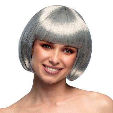 Perruque de Cabaret pour Femme - Grise Argent | jourdefete.com Perruque de Cabaret pour Femme - Grise Argent | jourdefete.com