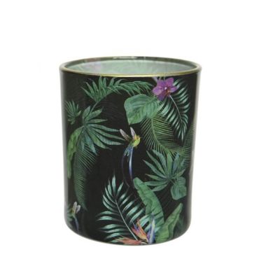 Photophore en Verre - Jungle - Noir Photophore en Verre - Jungle - Noir