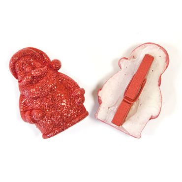 6 Pinces Père Noël Rouge