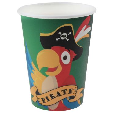 10 gobelets en carton de la collection petit pirate avec un perroquet 10 gobelets en carton de la collection petit pirate avec un perroquet