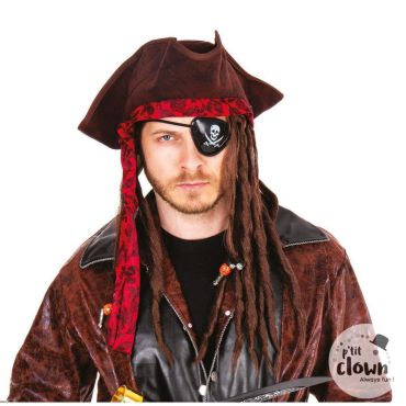 Tricorne pirate avec dreadlocks réalistes pour costume | jourdefete.com Tricorne pirate avec dreadlocks réalistes pour costume | jourdefete.com