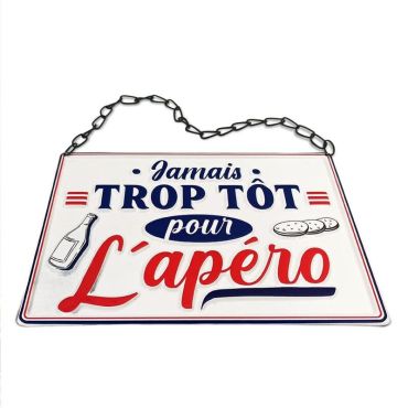 Plaque métallique "Jamais trop tôt pour l'apéro" - Collection Claquettes Chaussettes | jourdefete.com Plaque métallique "Jamais trop tôt pour l'apéro" - Collection Claquettes Chaussettes | jourdefete.com