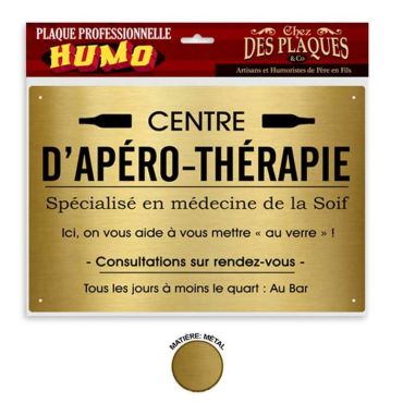 plaque professionnelle humoristique apéro | jourdefete.com