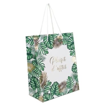 Une petite pochette cadeau aux motifs de fleurs tropicales avec la mention "Plaisir d'offrir" | jourdefete.com Une petite pochette cadeau aux motifs de fleurs tropicales avec la mention "Plaisir d'offrir" | jourdefete.com