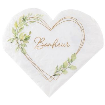 Lot de 20 serviettes - 16,5 x 16,5 cm - Ô Bonheur | jourdefete.com Lot de 20 serviettes - 16,5 x 16,5 cm - Ô Bonheur | jourdefete.com