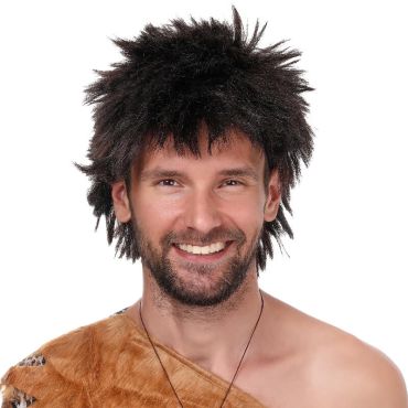 Perruque d'homme des cavernes, cheveux noirs Perruque d'homme des cavernes, cheveux noirs