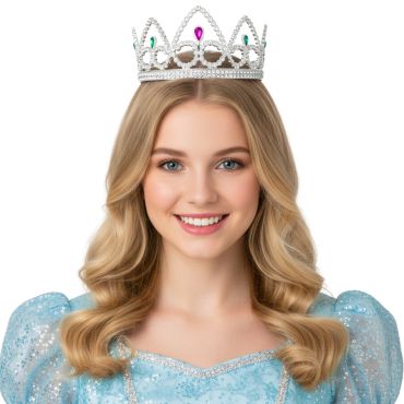 Couronne de princesse argentée avec strass multicolores | jourdefete.com Couronne de princesse argentée avec strass multicolores | jourdefete.com