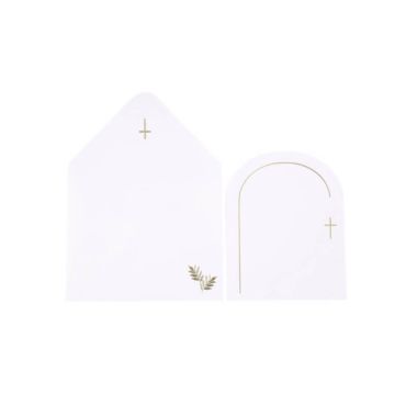 10 Invitations et Enveloppes - Collection Communion Pureté Blanc et Or 10 Invitations et Enveloppes - Collection Communion Pureté Blanc et Or