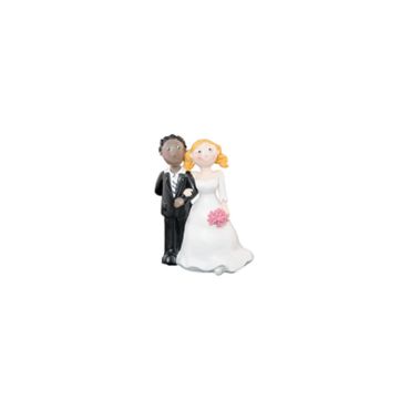 Figurine pour mariage - 15 cm - Couple de mariés mixte | jourdefete.com Figurine pour mariage - 15 cm - Couple de mariés mixte | jourdefete.com