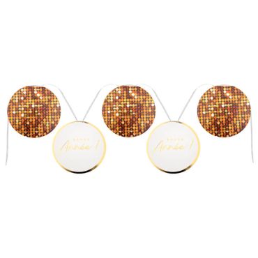 Banderole Bonne Année Disco dorée pour décoration de fête | jourdefete.com Banderole Bonne Année Disco dorée pour décoration de fête | jourdefete.com
