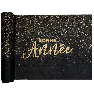 chemin de table noir bonne année | jourdefete.com chemin de table noir bonne année | jourdefete.com