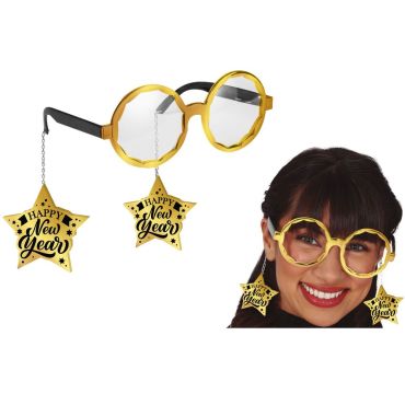 Lunettes dorées avec étoiles “Happy New Year” pour le réveillon | jourdefete.com Lunettes dorées avec étoiles “Happy New Year” pour le réveillon | jourdefete.com