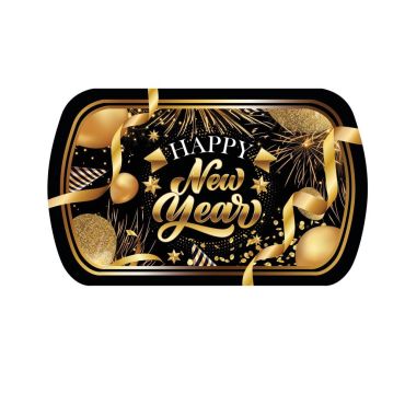 Plateau Happy New Year noir et doré pour le réveillon du Nouvel An | jourdefete.com Plateau Happy New Year noir et doré pour le réveillon du Nouvel An | jourdefete.com