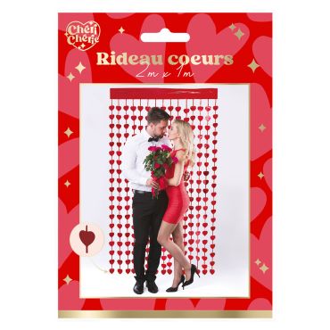 Un rideau à cœurs de 2 mètres à accrocher le soir de la Saint-Valentin | jourdefete.com