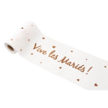 Ruban de Table - "Vive les Mariés !" - Rose Gold | jourdefete.com Ruban de Table - "Vive les Mariés !" - Rose Gold | jourdefete.com