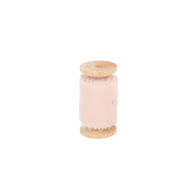 Ruban effiloché en mousseline de soie couleur rose blush | jourdefete.com