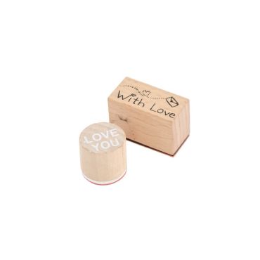 Lot de 2 tampons "With Love" et "Love You" | jourdefete.com Lot de 2 tampons "With Love" et "Love You" | jourdefete.com