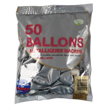 50 Ballons Baudruche Argent Métallique 50 Ballons Baudruche Argent Métallique