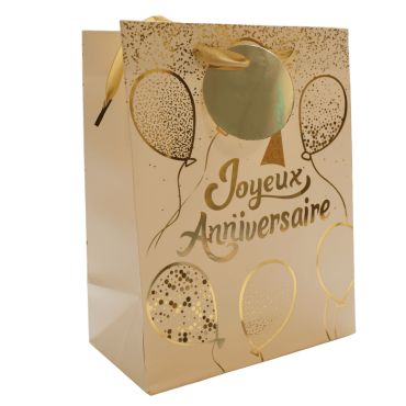 Sac cadeau Joyeux Anniversaire blanc avec ballons dorés 18x23x10 cm | jourdefete.com Sac cadeau Joyeux Anniversaire blanc avec ballons dorés 18x23x10 cm | jourdefete.com