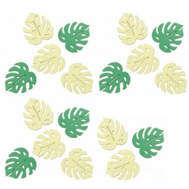 Sachet de 18 Confettis en Bois - Feuilles Tropicales | jourdefete.com Sachet de 18 Confettis en Bois - Feuilles Tropicales | jourdefete.com
