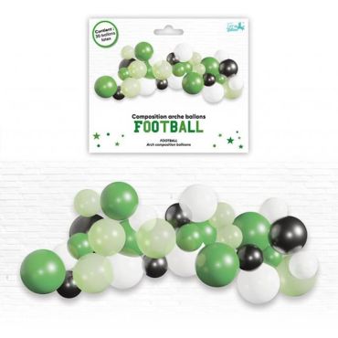 Une arche à ballons de couleur verte, blanche et noire comme les couleurs du football | jourdefete.com Une arche à ballons de couleur verte, blanche et noire comme les couleurs du football | jourdefete.com