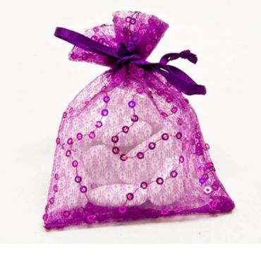 Lot de 6 Sachets Fantaisie Pailletés - Violet Lot de 6 Sachets Fantaisie Pailletés - Violet