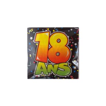 Paquet de 20 serviettes "18 ans" Paquet de 20 serviettes "18 ans"