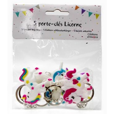 SET DE 5 PORTES CLEFS LICORNES | jourdefete.com SET DE 5 PORTES CLEFS LICORNES | jourdefete.com